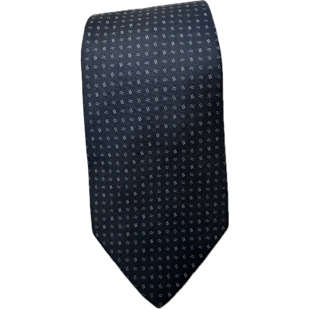 Hermes Silk Tie micro-geometric Dash Gray Authentic 61” - Picture 2 of 7
